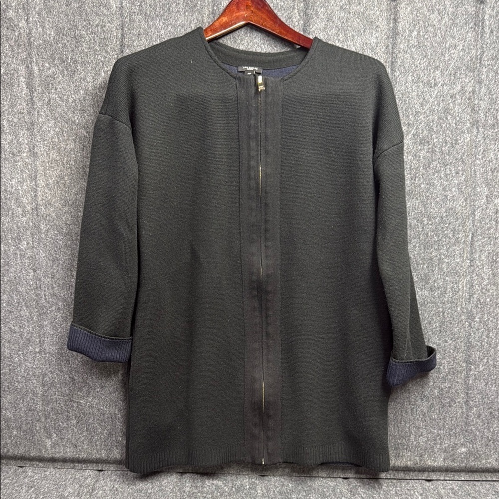 Ann Taylor Black Lightweight Jacket with Modern Design - Picture 1 of 3